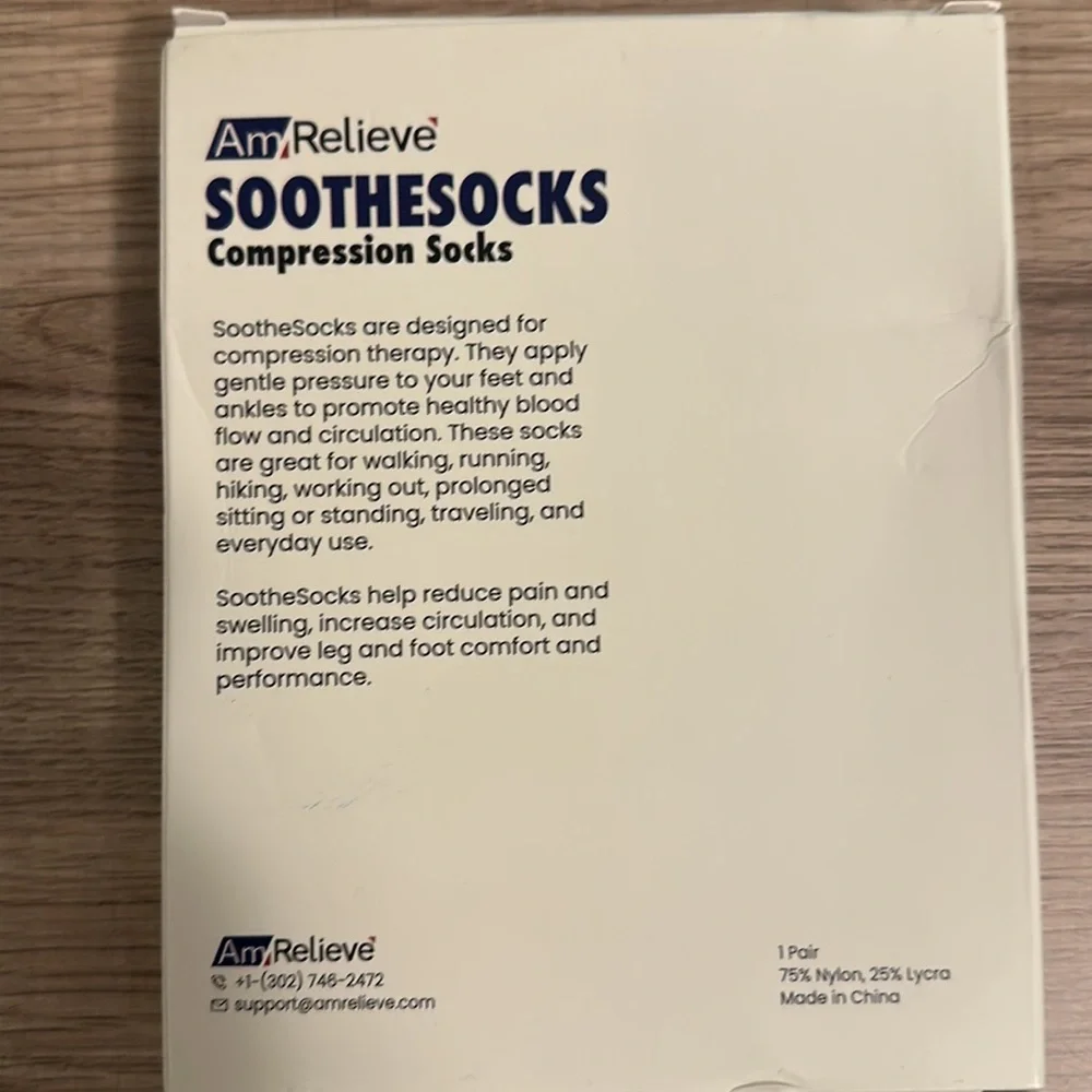 AmRelieve 1-Pair Open-Toe Compression Medical Soothesocks NIB